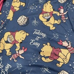 Disney Winnie the Pooh Piglet BLUE PINK pajama pants Joggers Small 4 6 Cozy Warm